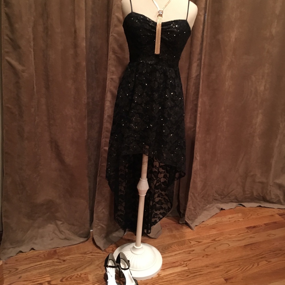 NWOT B. Darlin Black Lace Dress